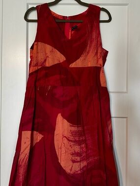Sleeveless Batik Abstract Print Dress